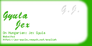 gyula jex business card